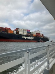 Container ship got close