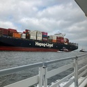 Container ship got close